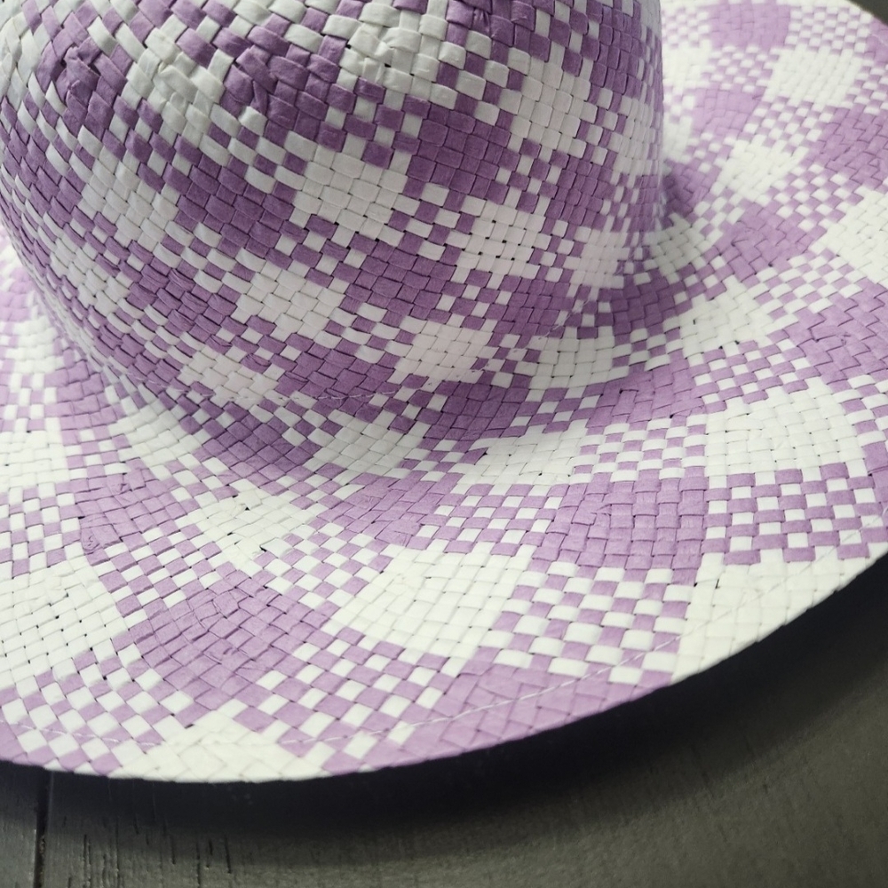 Janie and Jack Lavender Checkered Kids Hat - Picture 4 of 4